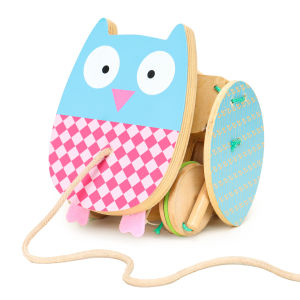 US Brand. Yookidoo. Wooden Flapping Owl Pull Toddler Toy