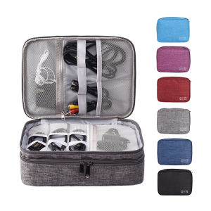 Accessories Bag Travel Electronics Organiser 3 Layer Cables Case for Power Bank Camera Ipad and Memory Card