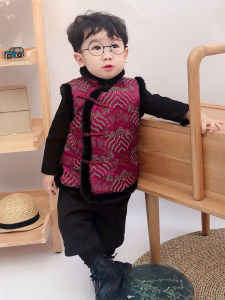 Boys Winter Tang Suit New Years Outfit Childrens One-Year-Old Ceremony Clothes Trendy Thickened Winter Childrens Clothing