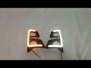 SNCN 2PCS 12V Car LED Daytime Running Headlamps For Isuzu D-Max Pick-up Truck 2020 2021 Dynamic Daylights Yellow Signal Car DRL Foglamp