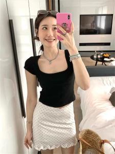 Summer Polka Dot A-Line Mini Skirt Womens High Waist Short Skirt Sweet High Waist Bodycon Skirt Korean Style Wind