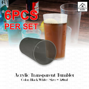 (6PCS/SET) THICK Acrylic Tumbler Transparent Jollibee Style Water Glass Clear Plastic Drinking Cup