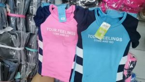 ชุดว่ายน้ำเด็กผู้หญิงแบบทูพีช สไตล์เรขาคณิต พร้อมหมวกว่ายน้ำ สำหรับเด็กอายุ 2-10 ปี