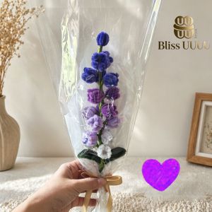 Ready-to-Gift Chenille Flower Bouquet in Various Colors with Gold Ribbon Wrapping for Festivals