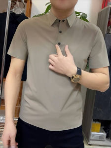 Mens Polo Shirt Comfortable Casual Pure Color Trendy Fashionable Summer Short Sleeve Slim Fit Youth Popular Daily Wear