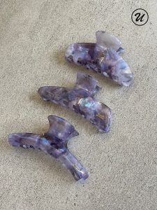 New 2025 Floral Purple Hair Claw Clip France Atmosphere Shark Clamp Acetate Hair Accessories out Korean Style ness