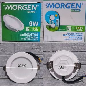 MORGEN GRAND LAMPU LED DOWNLIGHT ANTI GLARE 9W 12W 18W 24 WATT PUTIH / WARM WHITE 3000K / NATURAL 4000K INBOW IB BULAT MG-LGDLA BERGARANSI 1 TAHUN