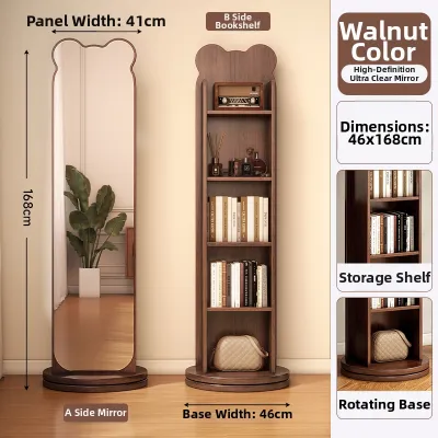 Bear Style Rotating Portable Dressing Mirror with Storage