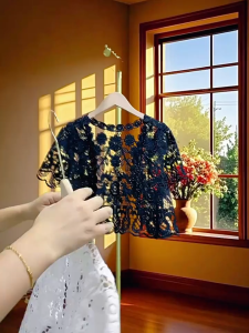 BorisYv Womens Cardigan Shrugs Short Sleeve Hollowed Out Crochet Knit Shrug Cover Up for Casual Dresses BY-MY TF-Ais-PH