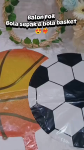 Balon Foil Ulang TahunSepak Bola Basket Bulat Satuan