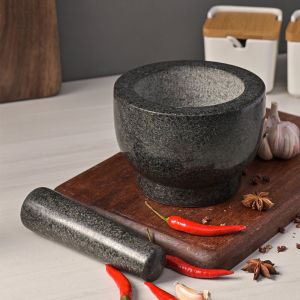 Garlic Mortar Natural Stone Mortar Household Garlic Masher Gallipot Grinder Mashed Garlic Mash Peel Garlic Garlic Press Smash Garlic