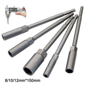 HOHODALINK 3 PCS Ktools Soket Kunci Pas Ekstension Panjang 150mm Sambungan Mata Bor Obeng 8/10/12mm Mata Bor Socket Hex Impact Drive