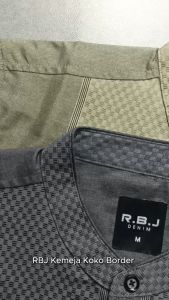 RBJ Kemeja Koko Border Olive Abu Regular Fit Pria
