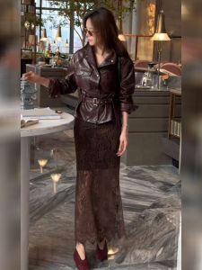 DANTING | Elegant and Powerful Lace Leather Clothing Set