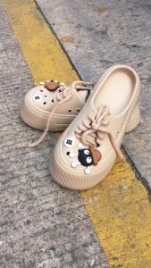 Lerskrrx Sepatu Sandal Wanita Baim Sandal Fuji Wedges sandal kodok Kekinian Tali Jelly Wanita
