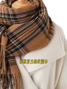 Luxury Brand Plaid Winter Women Cashmere Scarf Warm Neckerchief Pashmina Lady Shawls and Wraps Casual Tassel Scarves Muffler