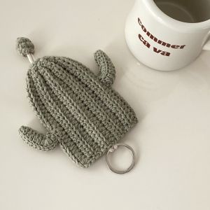 Sunflower Flower Key Case Pull-Belt Pull Hand Crocheted Car Pendant Finished Product Woven Keychain Pedants Bag