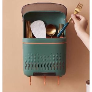 Hộp đựng đũa thìa treo tường dính cường lực hiện đại