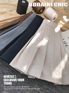 High Waist Thickened Woolen Plaid Skirt A-Line Mini Skirt for Women Autumn Winter College Style JK Uniform plus Size Short Skirt