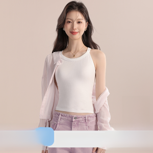 MiiOW | Cat Lady White Strapless Vest Womens Integrated Inner Wear No Bra Required Hanging Neck Design Slimming Top Outerwear