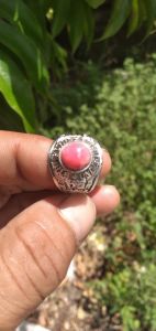 nhẫn mỹ nam mặt đá ruby thiên nhiên
