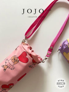 JOJOS L. PD_SETTING Heart Ballet Drawstring Water Bottle Bag Color Block Design Outdoor Camping Travel Essential