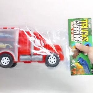 Mainan Truk Kontener Truck Gandeng Angkut 2 Mobil Sedan Polisi Mainan Anak Murah - YN4 | ACEKIDS