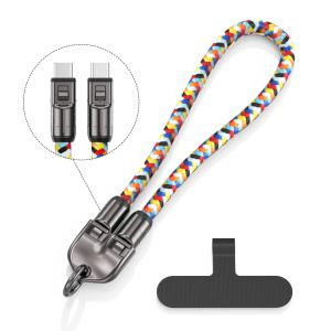 240W USB C Sạc Nhanh Dây Đeo Điện Thoại Cáp PD Di Động Kim Loại Bện Dây Buộc Cho Điện Thoại Laptop Máy Tính Bảng Hợp Kim Kẽm TPE/TPU