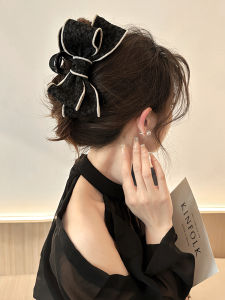 กิ๊บติดผมรูปฉลามสีดำขนาดใหญ่ หมุดติดผมรูปผีเสื้อสำหรับผู้หญิง กิ๊บติดผมแบบหน้าม้าที่หรูหราและสง่างาม