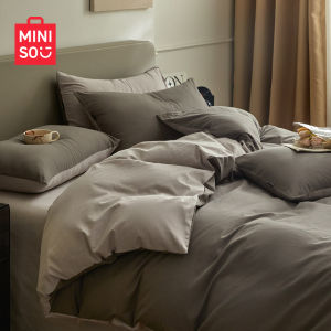 Luxurious Pure Cotton Bedding Set 4-Piece Queen Size Frette Quality Brushed Surface Comforter Cover Sheet Pillowcases Set