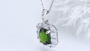 Lohaspie Jewelry Mặt dây chuyền bạc thật 22 carat 925 Mặt dây chuyền Diopside Chrome tự nhiên nguyên bản Mặt dây chuyền bạc 925 cho nữ Mặt dây chuyền Citrine cho nữ Trang sức bạc 925
