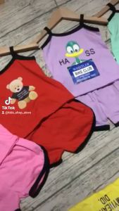 Combo 5 bộ 2 dây xinh xắn chất cotton 4 chiều mịn đẹp cho bé gái 7-20kg