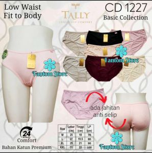 TALLY CD 1227 - CELANA DALAM WANITA ANTI SELIP (LOW WAIST)
