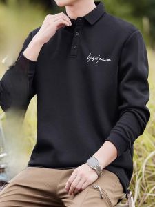 ROMON | Loose Fit Long Sleeve Polo Shirt For Men Romon Brand Spring Autumn New Style Casual Trendy Sweatshirt Base Layer Top