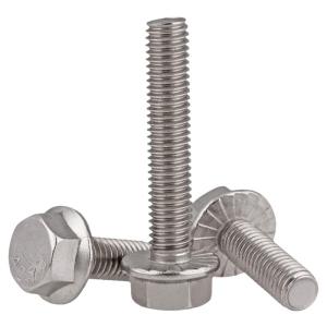 Anti-Slip Hexagonal Head Screw 304/316 Stainless Steel Bolt with Washer Non-Slip Screw Toothed Bolt Hardware Fastener