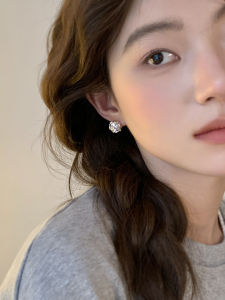 S925 Silver Needle Woven Ball Earrings Geometric Metal Irregular Womens Fashion Hoop Earrings Korean Style Alloy Ear Jewelry