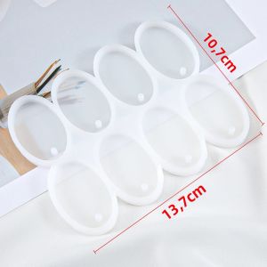 1 Khuôn Silicon Cho DIY Nhựa Dính Làm Đồ Trang Sức-Tròn/Hình Bầu Dục Mặt Dây Chuyền Bông Tai Móc Chìa Khóa Phụ Kiện Khuôn Mẫu