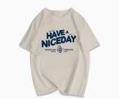 Casual Short Sleeve T-shirts For Men and Women White Top Round Neck Summer Breathable Clothing (Random)