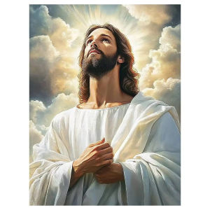Acrylic Paint By Numbers Jesus Prayed Numbers on Canvas Coloring By Number for Adults Paint Digital Art