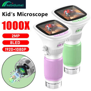 Kebidumei | Kebidumei Kids Handheld Microscope 1000x Magnifier Microscope With 8 LED Photo Video Function Outdoor Educational For Childrens