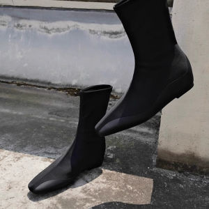 CAIZINI | Slimming Heel Increase Elastic Square Toe Boot