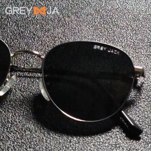 Grey Jack Kacamata Hitam Sunglasses Polarized Anti Silau UV400 Model Bulat Bahan Metal Ringan Fashion Pria Wanita 9650