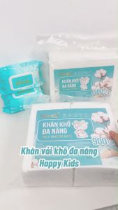 KHO BÌNH THẠNH_Combo 03 túi khăn vải khô đa năng cao cấp HappyKids 900G không mùi an toàn cho bé