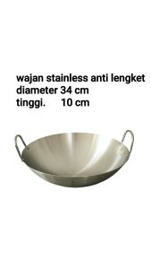 wajan stainless tebal anti lengket 34 cm