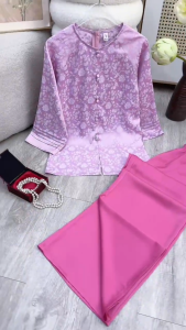 Đồ Lam Nữ Set Bà Ba Ngọc Trai 7 Màu Áo Gấm 2 Da Cao Cấp Phom Suông Tay Xếp Ly Quần Lụa Mềm Đẹp Thanh Lịch Duyên Dáng - Trang Phục Đi Chùa Đi Lễ Đi Chơi