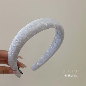 New 2025 French Style Embroidered Pearl Butterfly Rhinestone Women Fresh Sweet Headband Outgoing Versatile High Forehead