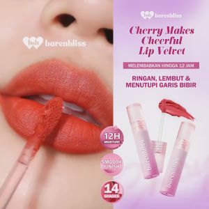 BNB barenbliss Cherry Makes Cheerful Lip Velvet korea Lipcream「24H Moisturizing」| Lipcream Hasil Akhir Velvet Untuk Melembabkan Bibir Terhidrasi hingga tahan 24 Jam