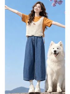 Shalldoer | Summer Fashion Outfit Set for Women Garden Style Fake Two-piece (Top and Pants)
