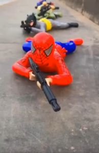 Crawling Superhero Avenger with Gun Light and Sound