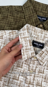 POLICE Kemeja Printing Cotton Soft Regular Fit Pria